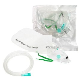 모우 멸균 비재흡입 산소마스크 MM047 (BAG포함) 성인용 산소공급 호흡기용 인공호흡 Mou Sterilized Non-Rebreathing Oxygen Mask MM047 (Includes BAG) Adult Oxygen Supply Respirator Artificial Respiration
