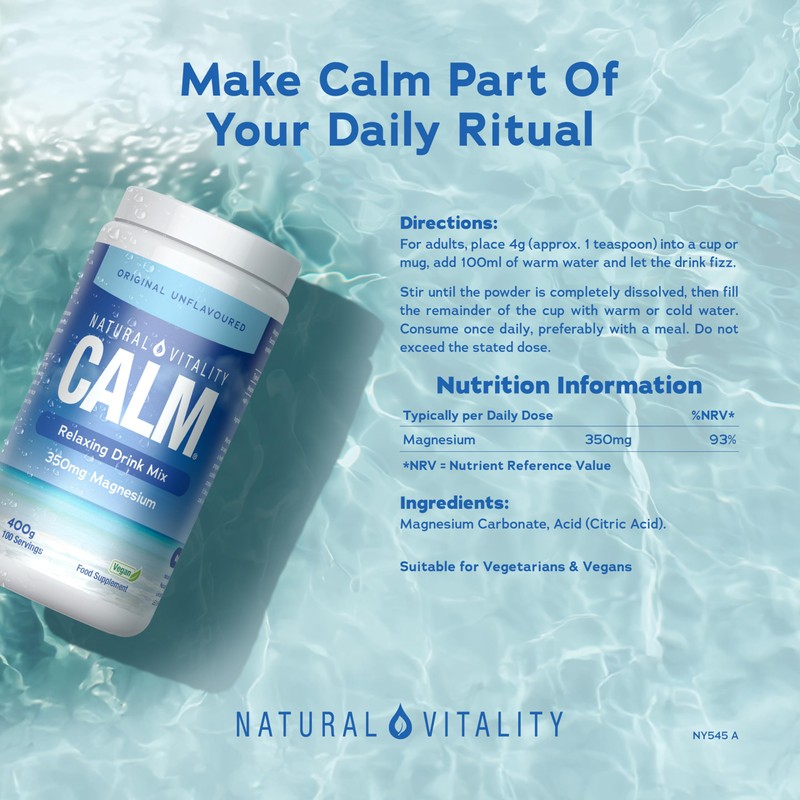 Magnesium Powder Supplement | Calm Relaxing Drink Mix | 100