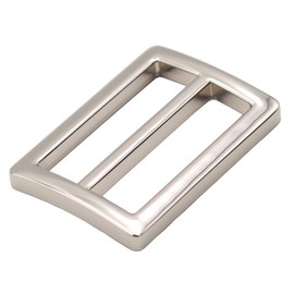 JWBIZ 8pcs Flat Metal Slide Buckle Belt Adjuster Sliders Tri Glide Strap Hardware Clasp (Silver, 1 Inch)