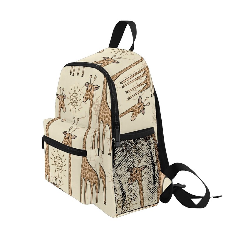 Kids School Backpack with Chest Strap, Cute Giraffe Students Childrens