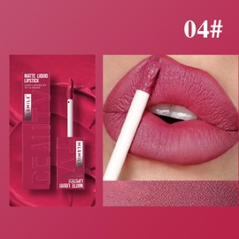 MLSMILE Matte Liquid Lipstick for Women, Lip Gloss Longwear No-Budge Lipcolor Makeup, Highly Pigmented Color and Waterproof, Nonstick Lip Glaze, 1 Count(04#Lippy)