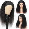 Headband Wig Human Hair Kinky Curly None Lace Front Wig