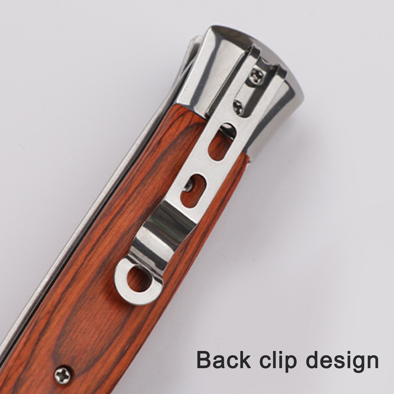 Switchblade Oil Hair Comb Stainless Steel Portable Automatic Spring Folding