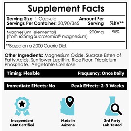 Nootropics Depot MicroMag Magnesium Capsules | 625mg | 90 Count | Contains 200mg of Elemental Magnesium