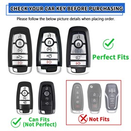 TOMALL for Ford Key Fob Cover with Keychain, 5 Buttons Soft TPU Key Fob Protector Fit for Ford Explorer Bronco Fusion Escape Edge Expedition F150 F250 F350 F450 F550 Maverick Mustang Lincoln, Black