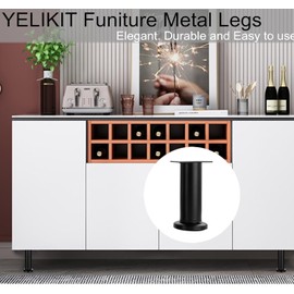 2 Pcs Adjustable Height Bed Support Legs for Bed Frame/Bed Center Slat, Metal Adjustable Furniture Legs 7.08-12 inch for Bed/Sofa/Cabinet/Couch/Dresser/Table -Heavy Bed Replacement Legs