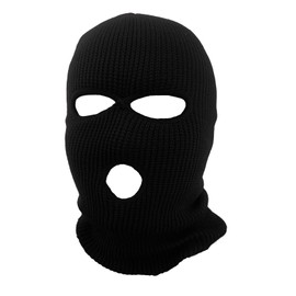 3-Hole Knitted Face Mask Balaclava Knitted Ski Mask Children Face Mask S Black