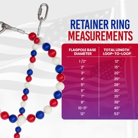 Flagpole Retainer Ring Counterweight Set Silver Made in USA 7 lb Counterweight (Fits 6" Diameter Flagpole)