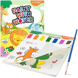 YPLUS Paint with Water Books for Toddlers, Art Craft Toys Watercolor Painting Paper for Kids Gift for Drawing with Brush - Animals