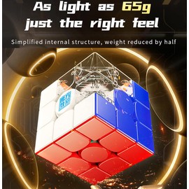 Willking Moyu RS3M V5 2023 MagLev cubeta de velocidad de 3 x 3 con caja de exhibición en forma de robot, cubeta profesional de rompecabezas de 3 x 3 sin pegatinas RS3M V5 MagLev Master Cube (versión