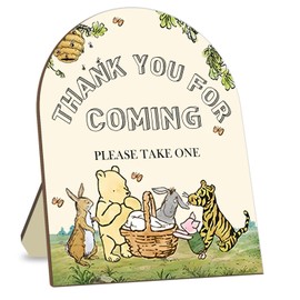 Winnie Bridal Shower Favors Sign, Winnie Decor Bridal Shower Gifts for Guests, Classic Pooh Thank You for Coming Please Take One Sign, Cute Animals Decor Baby Shower Party Supplies 9 * 11IN