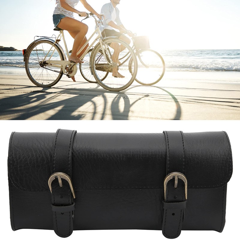VGEBY Vintage Bike Bag, PU Leather Classic Handlebar Saddle Cycling