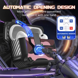 R-fun Compatible with AirPods Pro 2nd Generation 2023(USB-C),2022(Lightning Cable),1st Gen 2019 Charging Case, Full Drop Protection Auto Pop-Up Lid Design with Cleaner Kit,Red Camouflage