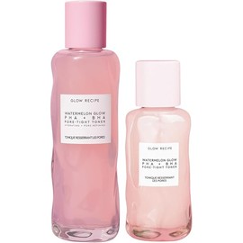 Glow Recipe Toner Duo - Glow Recipe PHA+BHA Pore Minimizer & Facial Exfoliator for Glass Skin - Tightening & Hydrating Skincare with Hyaluronic Acid (150 ml & 40 ml)
