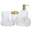 5Pcs Glass Bathroom Accessories Complete Set, Lotion Dispenser, Soap Dish,