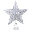 KEYIDO Silver Tree Star Christmas Tree Topper Metal Christmas Tree