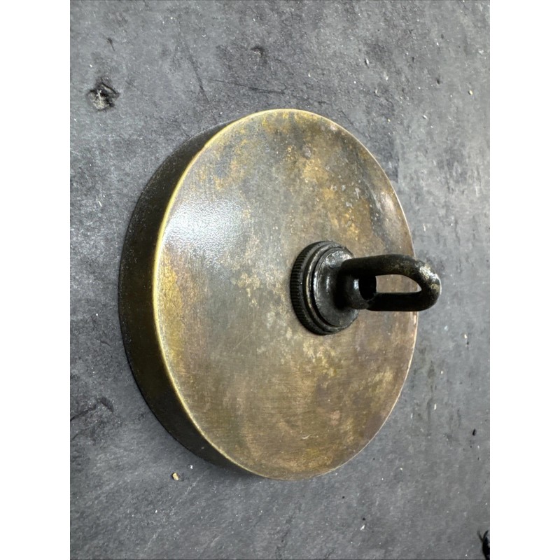 Vintage 4 3/4” Inch Wide Cast Brass Ceiling Canopy Complete