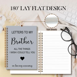 OINDADE Loss of Brother Sympathy Gifts Grief Notebook Journal, Letters to My Brother in Heaven Journal, Memorial Notebooks Gifts for Loss ofBrother, In Loving Memory Sympathy Gifts, 6x8.2In