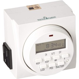 Autopilot Dual Outlet 7-Day Grounded Digital Programmable Timer, 1725W, 15A, 1 Minute On/Off