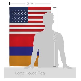 Armenian US Friendship House Flag - Pack Regional USA American Alliance World Country Particular Area Applique - Decoration Banner Small Garden Yard Gift Armenia Made in 28 X 40