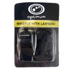 Optimum Plastic Sports Whistles with Lanyard - Coaches and Referees,