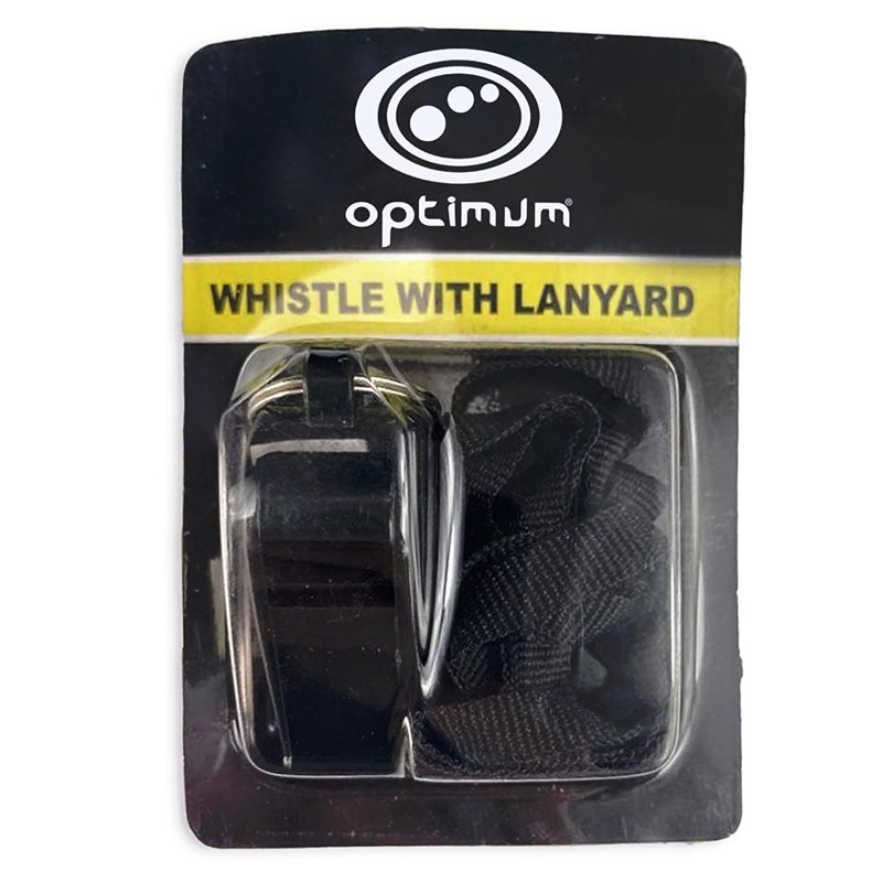 Optimum Plastic Sports Whistles with Lanyard - Coaches and Referees,