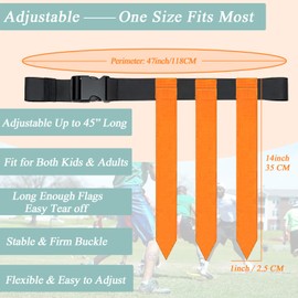 Niantime Adjustable Flag Football Belts, 6 Players with 18flags for Family Competitions Backyard Beach Lawn Game, Outdoor Sport Training Equipment