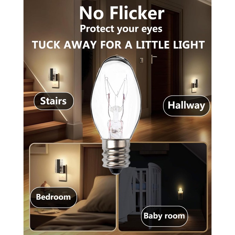 Snnalosses 7 Watt Night Light Bulb Warm White Replacement Bulbs