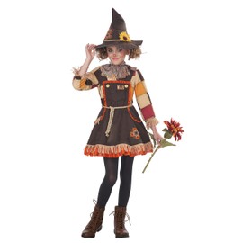 California Costumes Girls Patchwork Scarecrow Child Costume Brown, Large