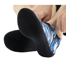 SUJAYU 3mm Neoprene Diving Socks Men Women Pool Skimmer Sock, Thermal Water Socks for Women Men Snorkeling Surfing Swimming, Blue+grey, X-Small