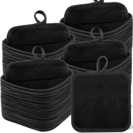 32 Pcs Makeup Remover Cloths 5 x 5 Inch Reusable Makeup Remover Cloths for Face Microfiber Washable Makeup Remover Towel Soft Makeup Removal Cleaning Cloth For All Skin Types (Black)