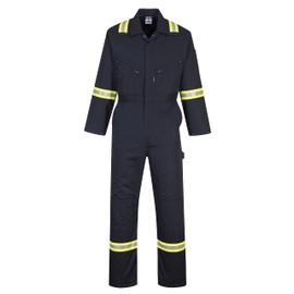 Portwest F128 Iona Xtra Reflective Coverall Navy, Small