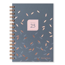 Matilda Myres 2025 Diary | A5 Weekly Diary | Rose-Gold Wirobound | January to December Planner | Hardback Covers | Grey