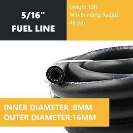 5/16 Marine Fuel Line Hose SAE J1527 Type A1-15 Boat Fuel Line for Boat Engines, Diesel, and Ethanol Blends - Durable Hydraulic Fuel Hose for Marine Applications