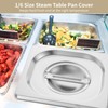 10 Pcs Stainless Steel 1/6 Pan Covers, Universal Steam Table