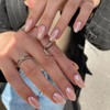 SXVME Chrome Nude Press on Nails Short Oval, Short False