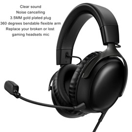 Mic Replacement for HyperX Cloud III, Gaming Headset 3.5mm Detachable Noise Cancelling Microphone Boom for HyperX Cloud 3