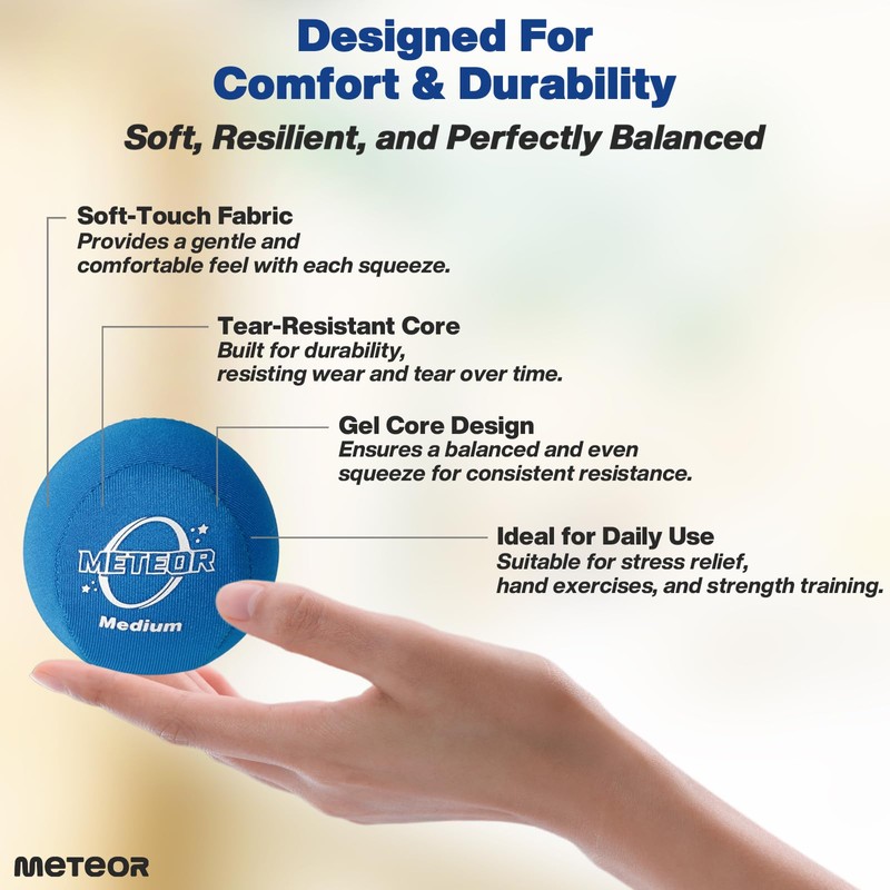 METEOR Stress Ball Set of 3 – Soft, Medium, Hard