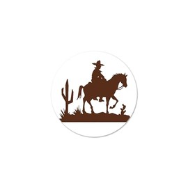 Stonehouse Collection | Western Self Adhesive Circle Sticker | Cowboy Theme Envelope Stickers | (Cowboy)