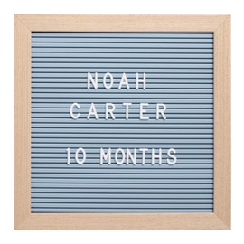 Kate & Milo Letterboard, Blue, Classic Wooden Letterboard, Baby Keepsake Photo Prop, Blue Letterboard Keepsake For Milestones, Baby Boy Nursery Decor, Baby Announcement Prop
