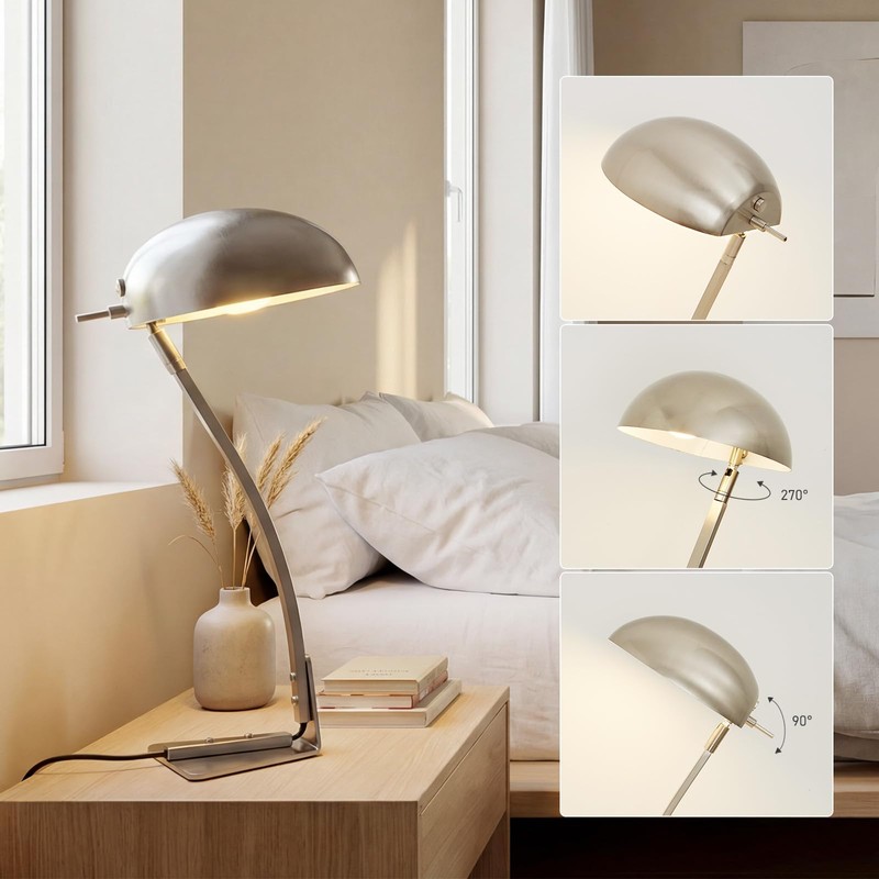 PSDSSHIIS 18.4" Metal Desk Lamp Modern Industrial Table Lamp, Adjustable