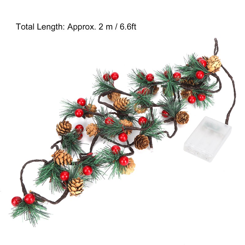 2m 20LED Christmas Pine Cones String Lights for Xmas Wreath