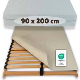 High-Quality Slatted Frame Protector 90 x 200 cm - Non-Slip Mattress Underlay, Breathable, Oeko-Tex Certified, Durable - Slatted Frame Protector Made in Germany | Also Suitable for Box Spring Bed