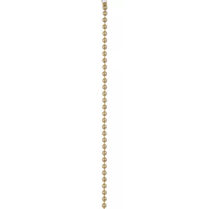 NEW: #3 BRASS PLATED STEEL BEADED PULL CHAIN SOLD BY