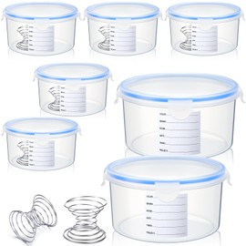 Remerry 8 Sets Paint Container with Stainless Steel Mixing Ball Touch up Storage Cups with Lids Paint Containers Storage Airtight for Repainting(1700 ml)