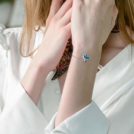 ONEFINITY Hummingbird Bracelet 925 Sterling Silver Bird Bracelet Hummingbird Jewellery Gifts For Women