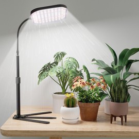 Super-Bright Grow Light 100W 336LEDs, 6000K White Full Spectrum Plant Growing Lamp for Home Office Indoor Plants,Adjustable Height & Auto Timer 4 8 12Hrs, 12V 3A High Power Output for Faster Growth