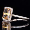 Kuyiuif 14K Gold Plated Emerald Cut 4ct Yellow Cubic Zirconia
