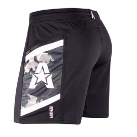 Anthem Athletics Hyperflex - Pantalones cortos de entrenamiento para hombre, de 5 pulgadas, bolsillo con cierre para correr, entrenamiento deportivo y gimnasio, Ónix y camuflaje verde G2, Medium