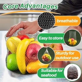 RAINFLOW Net Bags for Vegetables - Seafood Boil Bags For Crab Clam Shrimp Cooking,Mesh Bags for Vegetables,Onion Bags Mesh,Expandable Seafood Mesh Bag For Fruit,Crab,Garlic,Eggs Packing Supplies Net